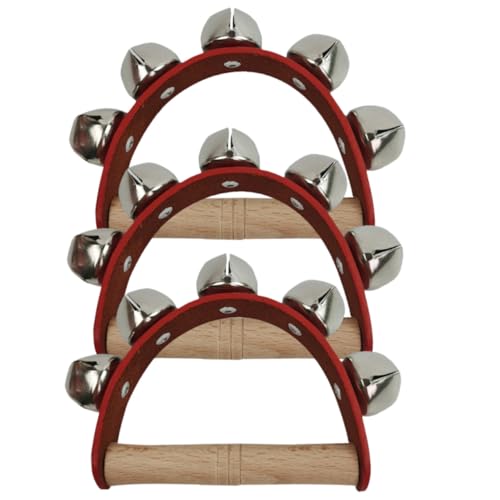 HEALSOPTHY 3 Stück Halbrunde Jingle Bell Teiliges Percussion Instrument Handglocke für Party Karneval Geburtstagsfeier Geeignet von HEALSOPTHY