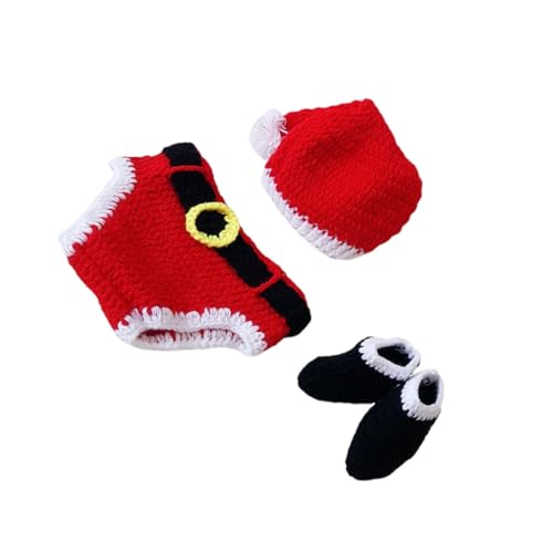 HEALSOPTHY 3 Stück Handgestricktes Fotokostüm Teilig mit Weihnachtsmütze Unterhose und Schuhen Weiche Acrylfasern Festliches Outfit für Neugeborene für Fotoshootings und Weihnachtsfeiern HEALSOPTHY 3 Stück Handgestricktes Fotokostüm Teilig mit Weihnachtsmütze Unterhose und Schuhen Weiche Acrylfasern Festliches Outfit für Neugeborene für Fotoshootings und Weihnachtsfeiern von HEALSOPTHY