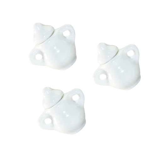 HEALSOPTHY 3 Stück Mini -Keramik -Bonbonglas 1 Puppenhausdekoration im Maßstab 12 Mini -Puppenhaus Mini-Zuckertopf zuckerdose Miniatur-Puppenhauszubehör Mini-Teekannen Weiß von HEALSOPTHY