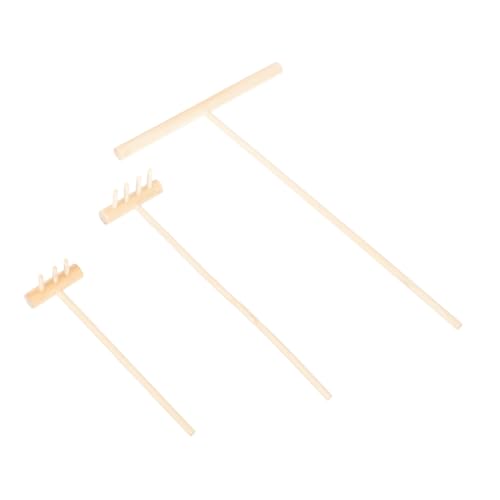 HEALSOPTHY 3 Stück Mini Sand Rechen Kreative Mini Rechen Spielzeuge für Sandtisch Dekoration Handgefertigte Kleine Zen Garten Werkzeuge Langlebig und Vielseitig für Zuhause und Büro von HEALSOPTHY