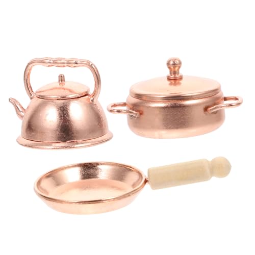 HEALSOPTHY Puppenhaus Miniatur Küche Maßstab 112 Kochgeschirr Set Miniatur Topf Pfanne Für Decor Projekte von HEALSOPTHY