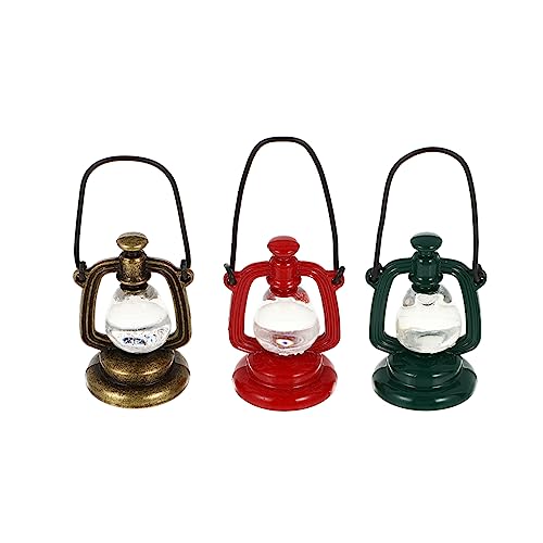 HEALSOPTHY 3 Stücke Mini Öl Lampen Kerosin Lampen Für Puppenhäuser Miniatur Laterne Decor von HEALSOPTHY