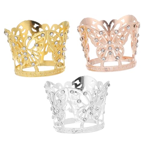 HEALSOPTHY 3 Stück Mini-prinzessinnen-bling-kronen Für Kuchendekorationen, Legierung, Schmetterlings-mini-krone Für Partys, Verleiht Kuchen, Cupcakes Und Dessertdekorationen Glanz Und von HEALSOPTHY