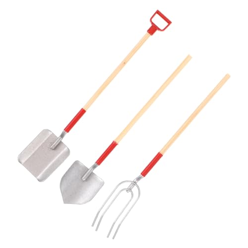 HEALSOPTHY 3 Stück Puppenhaus Hacke Schaufel Werkzeuge Spielzeughaus Puppenhaus Gartenwerkzeug Mini Hauszubehör Puppenhaus Gartenzubehör Miniatur Werkzeug Für Den Garten Mini von HEALSOPTHY
