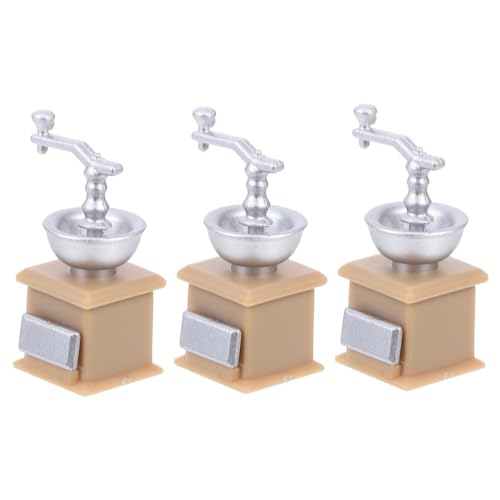 HEALSOPTHY 3 Stück Puppenhausgeräte Deko Puppenhaus-küchenmodell Puppenhauszubehör Kaffeemaschine Miniatur-küchengeräte Miniaturgerätemodell Mini-kaffeemühle Mini-möbelzubehör Acryl von HEALSOPTHY