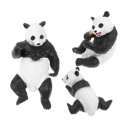 HEALSOPTHY 3 Stück Realistische Panda Figuren aus Robustem Dekorative Tisch Ornamente für Büro Kinderzimmer und Wohnraum Wetterfeste Miniatur Wildtier skulpturen für Vielseitige Dekoration von HEALSOPTHY