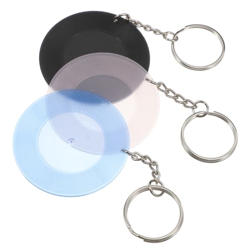 HEALSOPTHY 3 Stück Schallplatten Untersetzer Schlüsselanhänger Musik Partyzubehör Geschirr Violine Metall Schlüsselanhänger Dj Plattenspieler Schlüsselanhänger Schlüsselanhänger Für von HEALSOPTHY