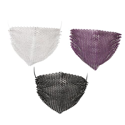 HEALSOPTHY 3 Stück Strass Gesichtsmaske mit Netzmuster Einzigartige Damenmaske für Halloween Party und Outdoor Komfortabel und Atmungsaktiv Abs Kunststoff Farben Dunkelviolett HEALSOPTHY 3 Stück Strass Gesichtsmaske mit Netzmuster Einzigartige Damenmaske für Halloween Party und Outdoor Komfortabel und Atmungsaktiv Abs Kunststoff Farben Dunkelviolett von HEALSOPTHY