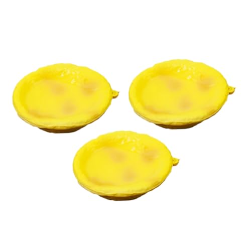 HEALSOPTHY 3 Stück Teiliges Fake Egg Tart Modell aus Langlebigem Realistisches Schickes Ei Deko für Fotografie Schaufenster Bäckerei Party und Gastronomie von HEALSOPTHY