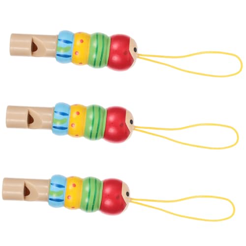 HEALSOPTHY 3 Stück Teiliges Holzpfeifen Sicher Geruchlos Musikinstrument Frühe Musikerziehung Sensorisches Lernspielzeug für Kleinkinder und Mädchen von HEALSOPTHY