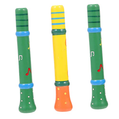 HEALSOPTHY 3 Stück Teiliges Holzpfeifenspielzeug für Buntes Musikinstrument Fördert Musikalisches Interesse und Kreativität Geeignet für Kindergarten und Frühe Bildung Zufällige Farbe von HEALSOPTHY