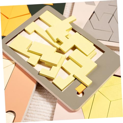 HEALSOPTHY 3 Stück Teiliges Holzpuzzle Sicheres DIY Lernspielzeug mit Glatten Kanten Fördert Hand Auge Koordination und Konzentration Pädagogisches Holzpuzzle für Vorschulkinder und Kreative von HEALSOPTHY