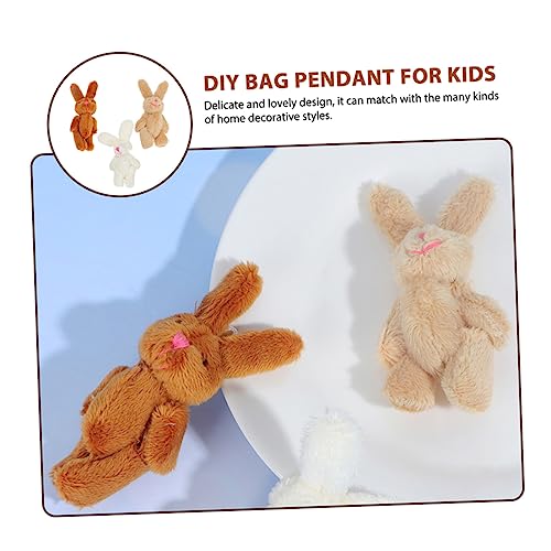 HEALSOPTHY 3 Stück Teiliges Kuscheltier Kaninchen in Braun Hellbraun Weiß Weiche Niedliche Hasen Deko für Geburtstag Handgefertigte DIY Jahreshasen Spielzeuge von HEALSOPTHY