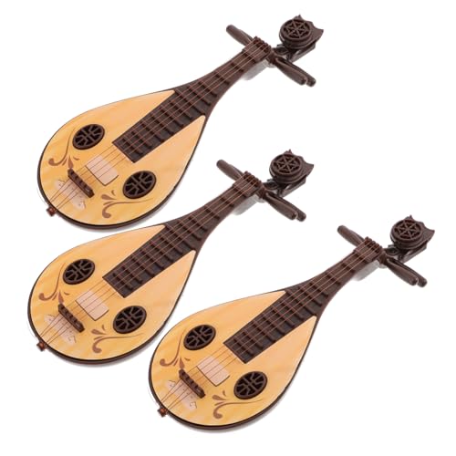 HEALSOPTHY 3 Stück Teiliges Miniatur Chinesisches Pipa Modell Musikinstrument Puppenhaus Deko Detailgetreu und Robust Kunststoff Miniaturinstrument für Puppenzimmer Zubehör von HEALSOPTHY