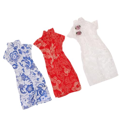 HEALSOPTHY 3 Stück Teiliges Puppen Cheongsam aus Leichtem Chinesischer Stil Gestaltete Puppenbekleidung Passend für Puppen Charmantes Vintage Design von HEALSOPTHY