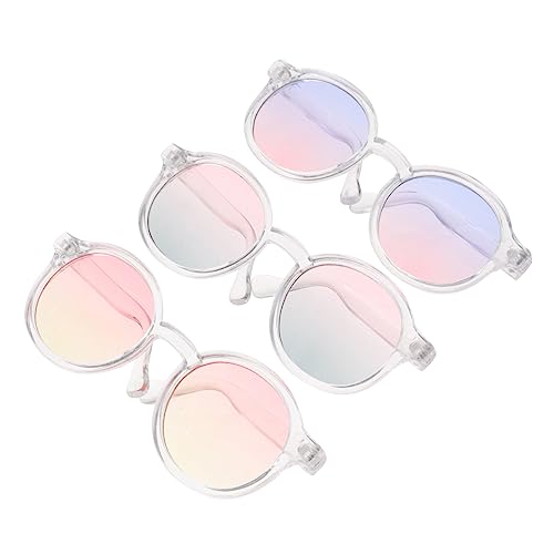 HEALSOPTHY 3 Stück Teiliges Puppenbrillen Buntes Kunststoffspielzeug Sonnenbrillen für Puppen Kostümzubehör Puppenbekleidung Accessoires von HEALSOPTHY