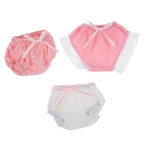 HEALSOPTHY 3 Stück Teiliges Puppenunterwäsche Set Spielwindeln für Puppenhaus Wiederverwendbar Weiche Baumwollunterhosen Weiß Rosa mit Punkten und Spitze Zubehör für Kreatives Rollenspiel HEALSOPTHY 3 Stück Teiliges Puppenunterwäsche Set Spielwindeln für Puppenhaus Wiederverwendbar Weiche Baumwollunterhosen Weiß Rosa mit Punkten und Spitze Zubehör für Kreatives Rollenspiel von HEALSOPTHY