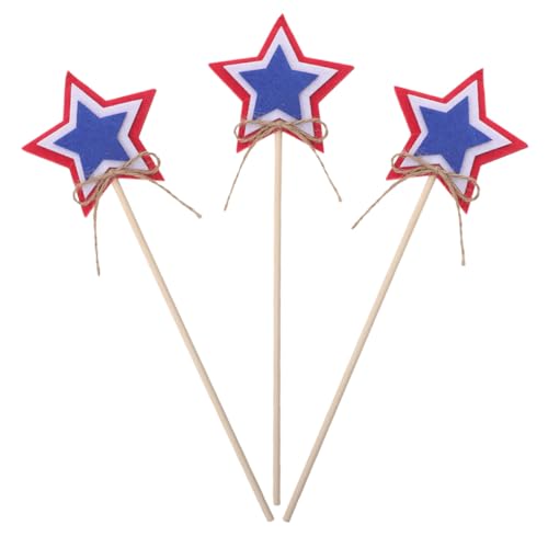HEALSOPTHY 3 Stück Teiliges Star Fairy Wands aus Holz und Filz Langlebige Independence Day Dekoration mit Amerikanischen Flaggenmotiv Elegante Partydeko für Patriotische Feierlichkeiten HEALSOPTHY 3 Stück Teiliges Star Fairy Wands aus Holz und Filz Langlebige Independence Day Dekoration mit Amerikanischen Flaggenmotiv Elegante Partydeko für Patriotische Feierlichkeiten von HEALSOPTHY