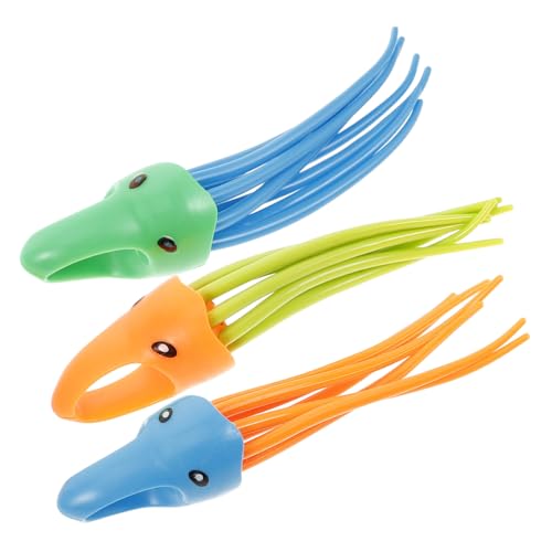 HEALSOPTHY 3 Stück Teiliges Tauchspielzeug für Bunte Cartoon Tauchqualle Schwimmtiere Poolspielzeug Sicher und Spaßig für Sommer Badespaß Jungen Mädchen von HEALSOPTHY