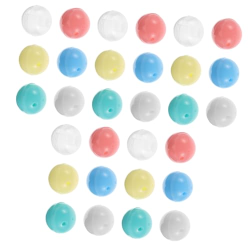 HEALSOPTHY 30 Stück Bunte Mini-kapseln für Greifautomaten Befüllbare Runde Kugeln in Weiß Blau Grün Transparent Gelb für Party Tombola Basteln und Verkaufsautomaten von HEALSOPTHY
