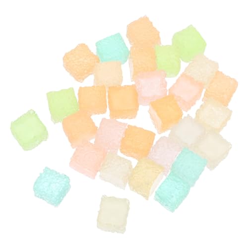 HEALSOPTHY 30 Stück Leuchtende Zuckerwürfel Dekorationen Bunte DIY Süßigkeiten Charms Tischdekoration Modelle Geeignet für Handyhüllen und Bastelprojekte von HEALSOPTHY