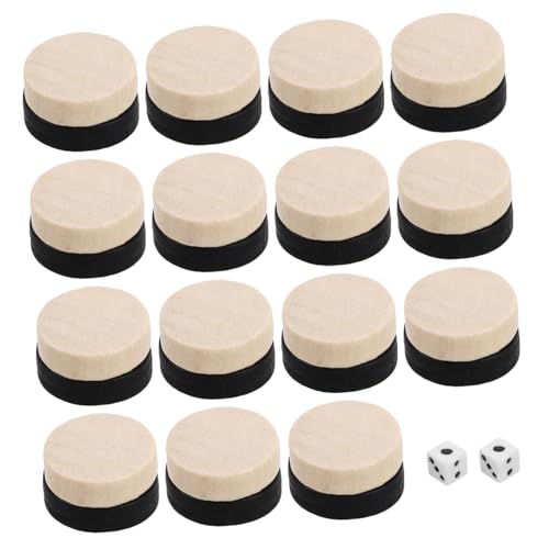 HEALSOPTHY 30 Stück Teiliges Holz Schach und Spielsteine Spielsteine Glatte Oberfläche Langlebige Ersatzfiguren für Brettspiel Zubehör Geeignet als Spielbrett Accessoires von HEALSOPTHY