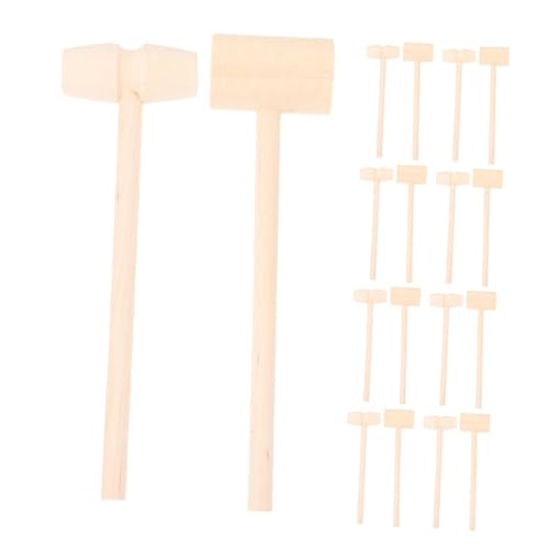 HEALSOPTHY 30 Stück Teiliges Mini Holzhammer für Leichte Gelbe Holzklüpfel aus Robustem Holz Pädagogisches für Fördert Koordination und Lernspaß bei Geburtstagsfeiern und Rollenspielen von HEALSOPTHY