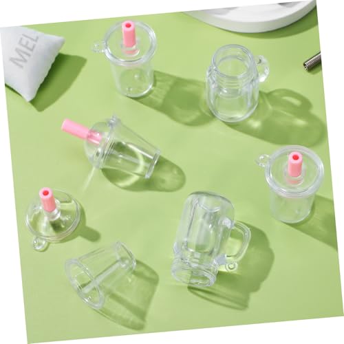 HEALSOPTHY 30 Teiliges Miniatur Puppenzubehör aus Kunststoff mit Milchtee und Mini Bierbechern Kompakte Mini Cups für Puppenhaus Dekoration und Kindersicheres von HEALSOPTHY