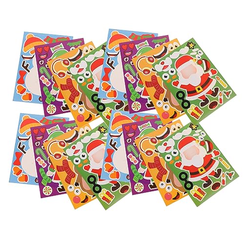 HEALSOPTHY 32 Blatt Puzzle-Aufkleber Für Weihnachtsaufkleber Weihnachtskinderaufkleber Party- -Aufkleber Weihnachtsspielzeug Schneemann DIY Aufkleber Kinderspielzeug von HEALSOPTHY