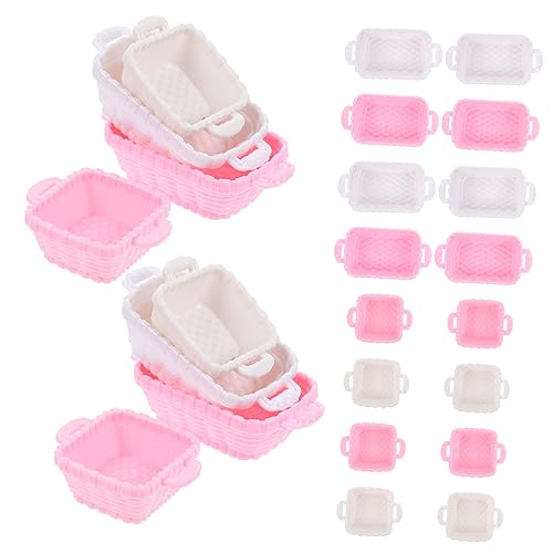 HEALSOPTHY 32 Stück Einkaufskorb Aufbewahrung Puppenhaus Aufbewahrungskorb aus Rattan mit Deckel Weidenkorb Storage Boxes aufbwahrungs-Box puppenstubenzubehör kleine Körbchen Hausdekoration von HEALSOPTHY