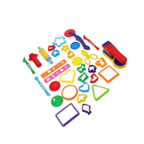 HEALSOPTHY 32 Stück Teiliges DIY Knetset mit Dreieckigen und Runden Plastilin Formen Bunte Knetwerkzeuge aus Langlebigem für Kreatives Basteln für und Vorschule von HEALSOPTHY