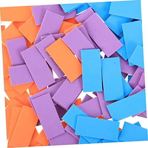 HEALSOPTHY 3Er-Packungen Bunte Eva Schaumstoff Sticker Mehrschichtige Quadratische Wanddekoration für Kindergarten und Klassenzimmer Selbstklebende DIY Bastelaufkleber Orange Blau und von HEALSOPTHY