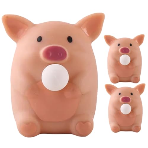 HEALSOPTHY 3Stücke Teiliges Entzückendes Schweinespielzeug Dehnbares Quetschspielzeug für Stressabbau Gastgeschenk zur Geburtstagsfeier für Festlichkeiten von HEALSOPTHY