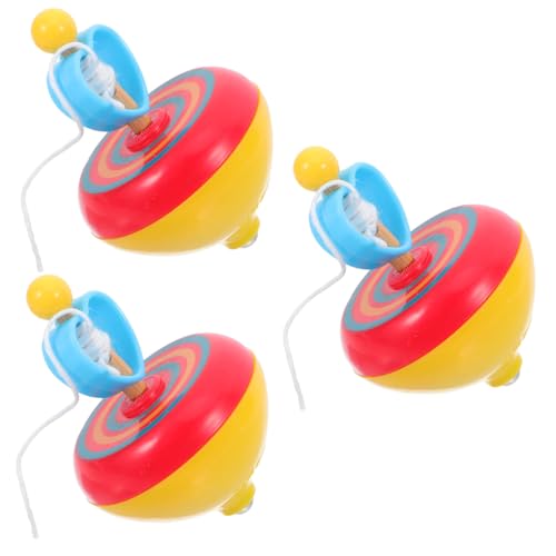 HEALSOPTHY 3Stücke Zieh Schnur Gyroskop für Langlebiges Sicheres Kreiselspielzeug Hand Auge Koordination für Gemeinsames mit Eltern Farben Zufällig von HEALSOPTHY