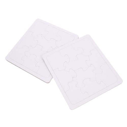 HEALSOPTHY 4 Blätter Blanko Puzzle Bastelset zum Bemalen Teilige Quadratische DIY Puzzle Teile für Zeichnen Malen und Kreativgestalten Leichtes Tragbares Bastelspielzeug für Kreative Freizeit von HEALSOPTHY