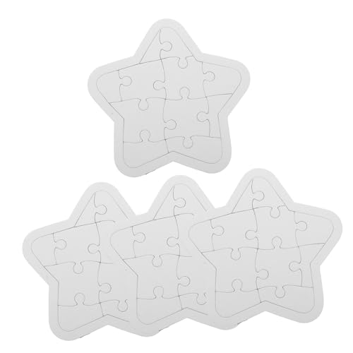 HEALSOPTHY 4 Blätter DIY Blank Puzzle Teiliges Leichte Große Puzzleteile zum Bemalen und Gestalten für Kreatives Bastelspielzeug Kreativität Feinmotorik und Kognitiven Fähigkeiten von HEALSOPTHY