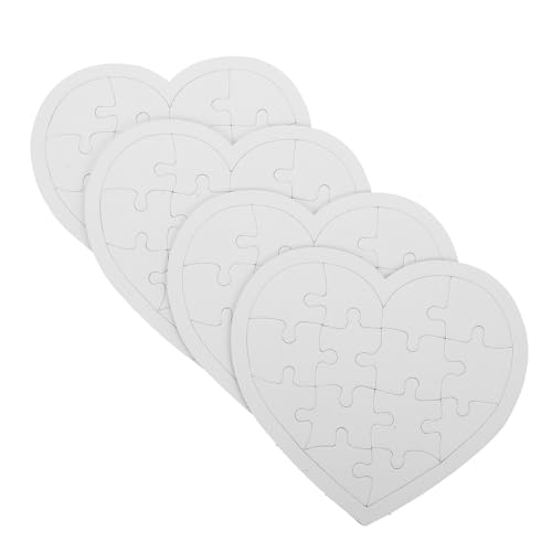 HEALSOPTHY 4 Blätter Leichtes Blanko Puzzle Teiliges aus Stabilem Papier Große Puzzleteile zum Bemalen und Zeichnen DIY Kreativspielzeug für Tragbar und Langlebig für Unterwegs von HEALSOPTHY
