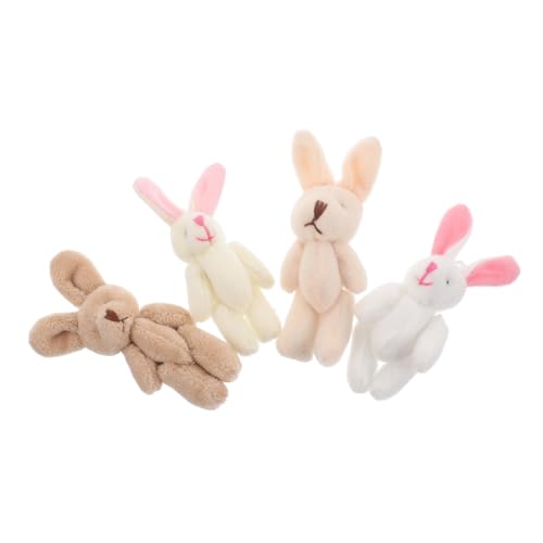 HEALSOPTHY 4 Flauschige Hasenpuppen-anhänger, Bezaubernde Mini-hasenpuppen Aus Plüsch Zum Basteln, Diy-korbfüller, Hochzeitsdekoration Und Partygeschenke von HEALSOPTHY
