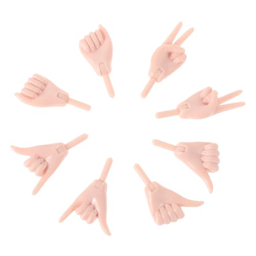 HEALSOPTHY 4 Paar Puppenhand Set Zubehör Griff Topfdeckel Miniatur Stein Gadget Puppen Kleine Puppen Ersatz Für Puppenhaus Spielzeugpuppen Kaninchen Aufkleber Mini Zubehör Teile von HEALSOPTHY