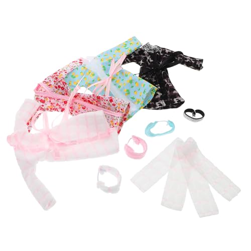 HEALSOPTHY 4 Sätze Teiliges Puppenkleidungsset mit Bademantel Schlafanzug Haartuch und Handtuch Vielseitige Outfits für Kreative Spiele und Süße Puppenlooks für Mädchen von HEALSOPTHY