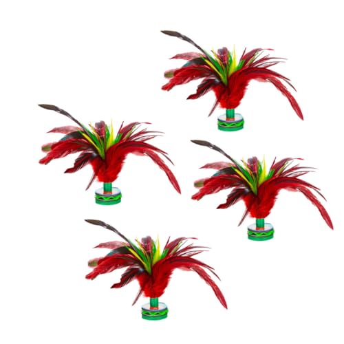 HEALSOPTHY 4 Stück Hahnfeder Federball Kick Federball Federball Treten Hahn Federball Federbälle Badminton Bunter Federball Hochelastischer Kunststoffsockel Colorful von HEALSOPTHY