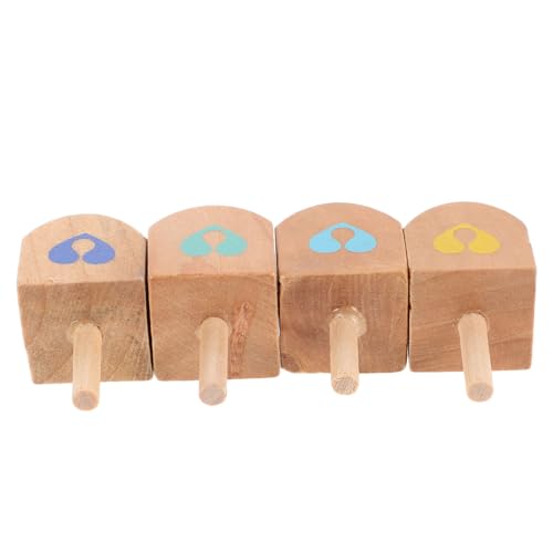 HEALSOPTHY 4 Stück Holz Dreidel für Hanukkah DIY Unvollendete für Bunte Farben Pädagogisches Motorik und Familieninteraktion von HEALSOPTHY