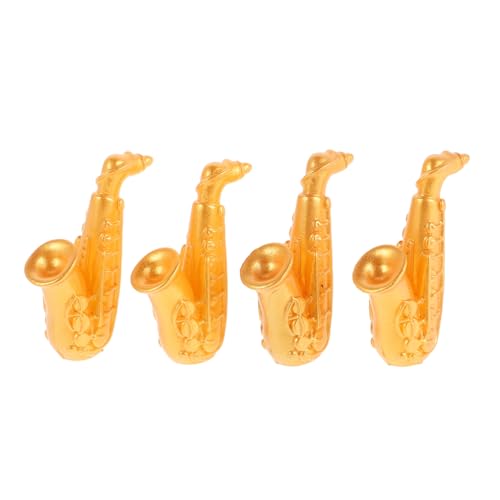 HEALSOPTHY 4 Stück Kleines Saxophon-Spielzeug Für Puppenhaus-Dekoration, Desktop-Miniatur-instrumenten-Display, Miniatur-Saxophon, Mini-Saxophon-Modell, Miniatur-Instrument, von HEALSOPTHY