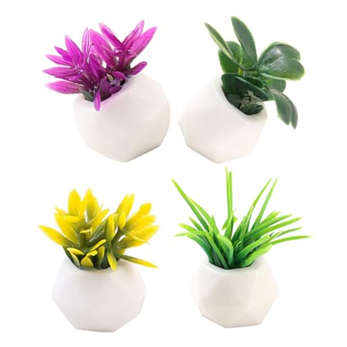 HEALSOPTHY 4stücke Miniatur Pflanze Für Puppenhaus Bonsai Dekoration Realistische Mini Töpfe Als Haus Accessoire Für Puppenhaus Und Fotografie von HEALSOPTHY