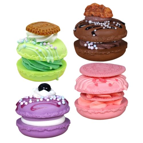 HEALSOPTHY 4 Stück Künstliches Macaron Modell Teiliges Realistische Dekoration für Fotografie Schaufenster und Anlässe Lebensmittelechte Materialien Detailgetreu von HEALSOPTHY