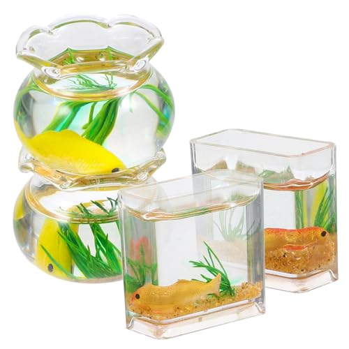 HEALSOPTHY 4 Stück Maßstab Realistisches Koi Aquarium für Puppenhaus DIY Dekoration Wohnkultur Tischmittelstück Zufällige Farbe Zufällige Farbe von HEALSOPTHY