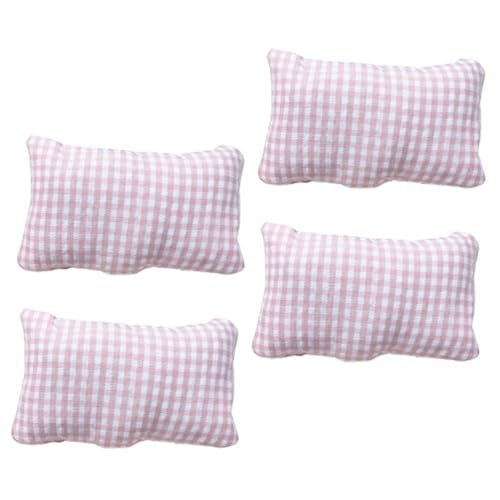 HEALSOPTHY 4 Stück Mini-Kissen Puppenhaus Kleines Kissen Dekoratives Kissenmodell Dein Mini - Liege Kleines Kissenmodell Kleines Kissen Für Puppenhaus Abdeckung Miniatur Pp Baumwolle von HEALSOPTHY