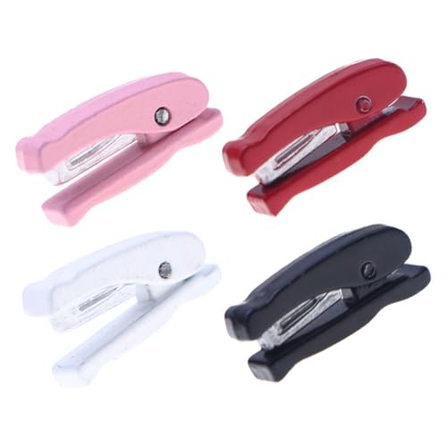 HEALSOPTHY 4 Stück Mini-hefter Deko Mini-puppenhauszubehör Miniatur-Dinge Puppenhaus-miniaturen Miniatur-puppenhauszubehör Mini-Dinge Miniaturmöbel Mini-schulbedarf Für Puppen Metall von HEALSOPTHY
