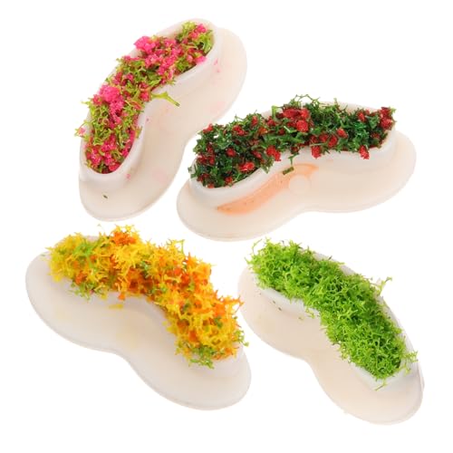 HEALSOPTHY 4 Stück Miniatur Gartenbank Kunststoff Miniaturmöbel Mini Mall Bank Modell für Puppenhaus Deko Sandtisch Landschaft Zubehör von HEALSOPTHY