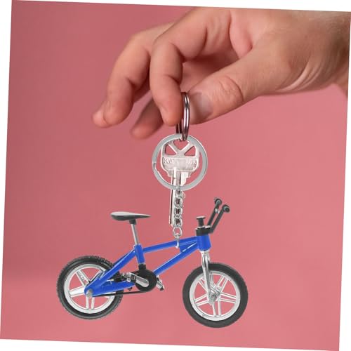 HEALSOPTHY 4 Stück Miniatur fahrradmodell Schlüsselanhänger Farbige Mountainbike Anhänger Dekorative Fingerbike Modelle für Schreibtisch und Geschenk Robust und Detailgetreu von HEALSOPTHY